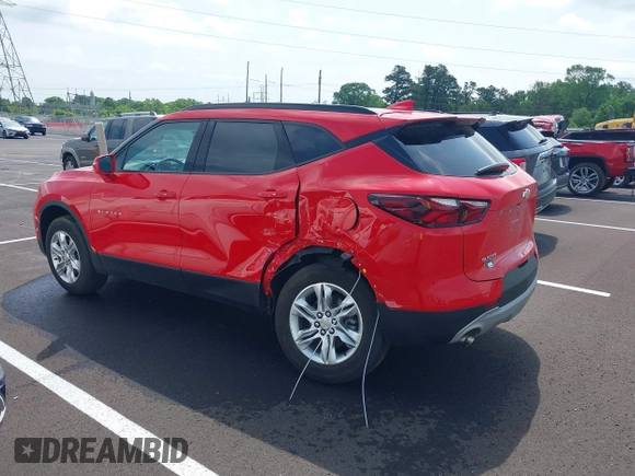 2020 Chevrolet Blazer LT with VIN 3GNKBCR40LS692937, listed as a IAAI auction lot 42258497 with 21,256 mi miles and . Bid and sale history available at DreamBid. Image 14.
