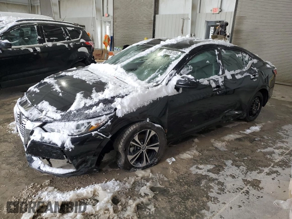 2023 Nissan Sentra SV with VIN 3N1AB8CV2PY256972, listed as a Copart auction lot 88198105 with 45,863 mi miles and Salvage Title. Bid and sale history available at carsss.com. Image 1.
