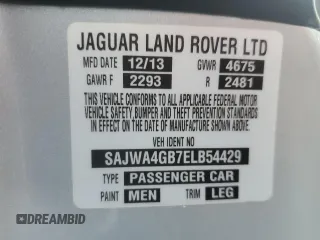 2014 Jaguar XK with VIN SAJWA4GB7ELB54429, listed as a Copart auction lot 72463344 with 72,711 mi miles and Salvage Title. Bid and sale history available at carsss.com. Image 13.