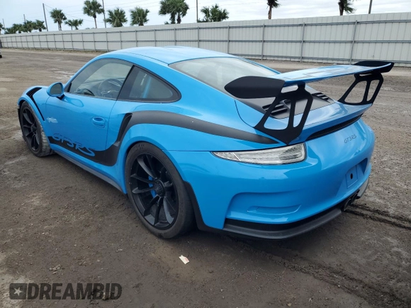 2016 Porsche 911 GT3 RS with VIN WP0AF2A98GS192732, listed as a Copart auction lot 74796104 with 0 mi miles and Salvage Title. Bid and sale history available at carsss.com. Image 2.