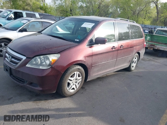 2007 Honda Odyssey EX-L with VIN 5FNRL38737B432708, listed as a IAAI auction lot 42116022 with 312,934 mi miles. Bid and sale history available at carsss.com. Image 2.