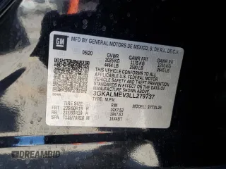 2020 GMC Terrain SLE with VIN 3GKALMEV3LL279737, listed as a Copart auction lot 58199515 with 55,947 mi miles and Salvage title. Bid and sale history available at DreamBid. Image 13.