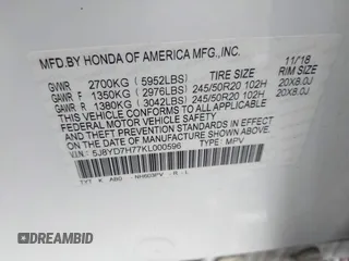 2019 Acura MDX Sport Hybrid w/Advance Pkg with VIN 5J8YD7H77KL000596, listed as a IAAI auction lot 41540974 with 89,378 mi miles. Bid and sale history available at carsss.com. Image 9.