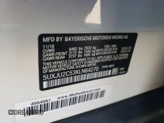 2019 BMW X5 xDrive50i with VIN 5UXJU2C53KLN64270, listed as a Copart auction lot 71048052 with 29,570 mi miles. Bid and sale history available at carsss.com. Image 13.
