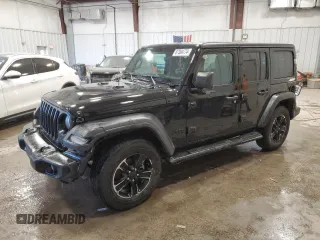 2022 Jeep Wrangler Unlimited Sport with VIN 1C4HJXDN9NW264238, listed as a Copart auction lot 87304774 with 33,217 mi miles and Salvage Title. Bid and sale history available at DreamBid. Image 1.