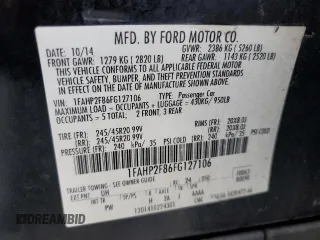 2015 Ford Taurus Limited с VIN 1FAHP2F86FG127106, выставлен на аукционе Copart как лот 61724995 с пробегом 90 343 миль миль и Чистый • Clean title. История ставок и продаж доступна на DreamBid. Изображение 13.