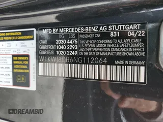 2022 Mercedes-Benz C 300 with VIN W1KWJ8DB6NG112064, listed as a Copart auction lot 46046914 with 16,072 mi miles and . Bid and sale history available at DreamBid. Image 12.