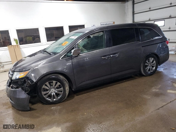 2016 Honda Odyssey SE with VIN 5FNRL5H33GB046380, listed as a Copart auction lot 53477755 with 107,205 mi miles and Salvage Title. Bid and sale history available at carsss.com. Image 1.