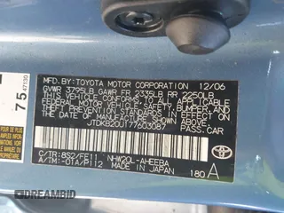 2007 Toyota Prius with VIN JTDKB20U177603087, listed as a IAAI auction lot 41828228 with 174,534 mi miles. Bid and sale history available at carsss.com. Image 9.