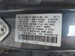 2011 Honda Accord EX with VIN 1HGCP2F79BA137543, listed as a IAAI auction lot 41772032 with 111,296 mi miles and . Bid and sale history available at DreamBid. Image 9.