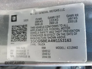 2021 Chevrolet Colorado 2WD Work Truck z VIN 1GCGSBEA4M1153163, wystawiony jako Copart lot #57791375 z przebiegiem 47 561 mil mil oraz Nie do naprawy • Non repairable. Historia ofert i sprzedaży dostępna na DreamBid. Obrazek 12.