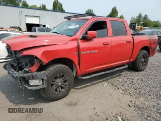 2012 Ram 1500 Sport with VIN 1C6RD7MT7CS274322, listed as a Copart auction lot 61271554 with 156,236 mi miles and Salvage Title. Bid and sale history available at carsss.com. Image 1.