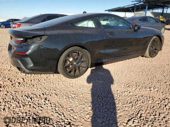 2021 BMW 8 Series 840i with VIN WBAAE2C09MCF72461, listed as a Copart auction lot 79049264 with 23,681 mi miles and Salvage Title. Bid and sale history available at carsss.com. Image 3.