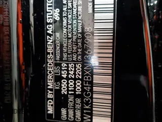 2022 Mercedes-Benz A 220 с VIN W1K3G4FBXNJ367908, выставлен на аукционе Copart как лот 58825145 с пробегом 14 848 миль миль и Списание • Salvage title. История ставок и продаж доступна на DreamBid. Изображение 12.
