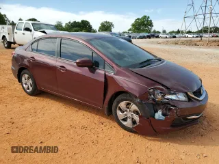 2014 Honda Civic LX with VIN 2HGFB2F57EH519196, listed as a Copart auction lot 53933895 with 297,351 mi miles and Salvage Title. Bid and sale history available at DreamBid. Image 4.