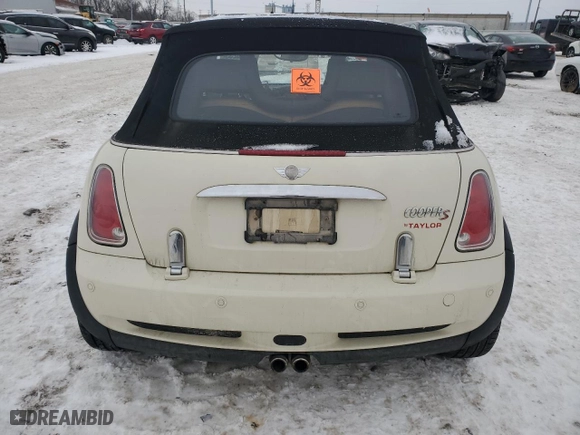 2008 MINI Cooper Convertible S with VIN WMWRH33588TU80448, listed as a Copart auction lot 87855235 with 0 mi miles and Salvage Title. Bid and sale history available at carsss.com. Image 6.