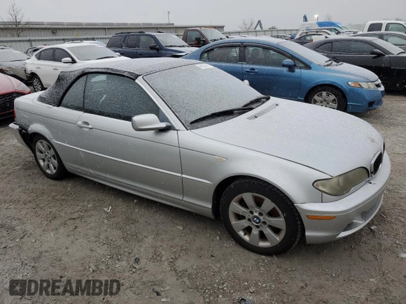 2005 BMW 3 Series 325Ci with VIN WBABW33415PL39286, listed as a Copart auction lot 44674025 with 183,711 mi miles and Salvage Title. Bid and sale history available at carsss.com. Image 4.
