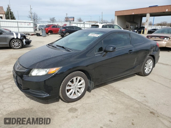 2012 Honda Civic Cpe EX with VIN 2HGFG3B86CH539704, listed as a Copart auction lot 50049735 with 132,830 mi miles and Salvage Title. Bid and sale history available at carsss.com. Image 1.