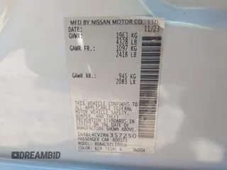 2024 Nissan Altima SR with VIN 1N4BL4CV2RN357250, listed as a IAAI auction lot 42206074 with 32,903 mi miles and . Bid and sale history available at carsss.com. Image 9.