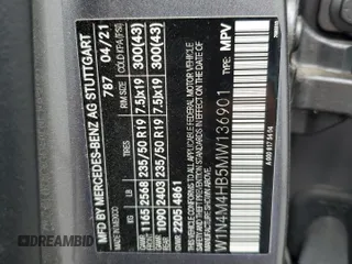 2021 Mercedes-Benz GLB 250 z VIN W1N4M4HB5MW136901, wystawiony jako Copart lot #48543135 z przebiegiem Nie podano mil oraz Szkoda całkowita • Salvage title. Historia ofert i sprzedaży dostępna na DreamBid. Obrazek 13.