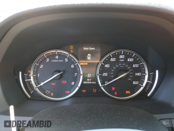 2020 Acura MDX Sport Hybrid w/Technology Pkg with VIN 5J8YD7H5XLL001287, listed as a Copart auction lot 43888194 with 55,464 mi miles. Bid and sale history available at carsss.com. Image 9.