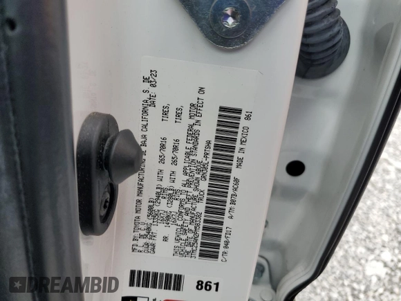 2023 Toyota Tacoma SR z VIN 3TMCZ5AN2PM583382, wystawiony jako Copart lot #58209775 z przebiegiem 17 442 mil mil oraz Szkoda całkowita • Salvage title. Historia ofert i sprzedaży dostępna na DreamBid. Obrazek 12.