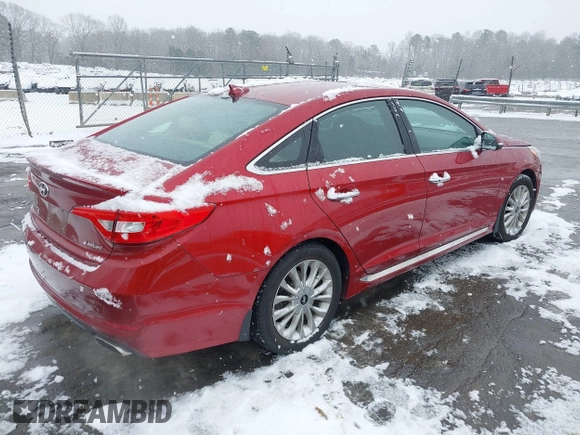 2015 Hyundai Sonata Limited with VIN 5NPE34AF2FH162716, listed as a IAAI auction lot 41622188 with 108,335 mi miles and . Bid and sale history available at carsss.com. Image 4.