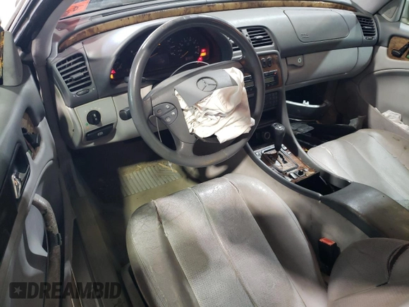 2000 Mercedes-Benz CLK 320/430 with VIN WDBLJ65G4YF123097, listed as a Copart auction lot 46896465 with 156,797 mi miles and Salvage Title. Bid and sale history available at DreamBid. Image 8.