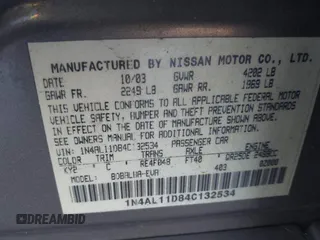 2004 Nissan Altima S with VIN 1N4AL11D84C132534, listed as a IAAI auction lot 41745355 with 144,070 mi miles. Bid and sale history available at carsss.com. Image 9.
