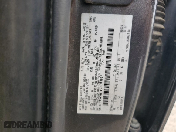 2020 Ford F-350 XL z VIN 1FT8W3BT9LEC41637, wystawiony jako Copart lot #52646715 z przebiegiem Nie podano mil oraz Szkoda całkowita • Salvage title. Historia ofert i sprzedaży dostępna na DreamBid. Obrazek 12.
