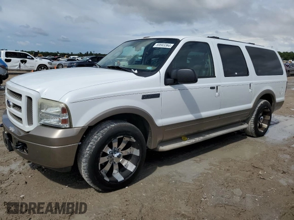 2005 Ford Excursion Eddie Bauer z VIN 1FMNU44L25ED41086, wystawiony jako Copart lot #69583364 z przebiegiem 306 764 mil mil oraz Czysty tytuł • Clean title. Historia ofert i sprzedaży dostępna na DreamBid. Obrazek 1.