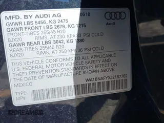 2018 Audi Q5 Premium Plus z VIN WA1BNAFYXJ2187762, wystawiony jako IAAI lot #42324210 z przebiegiem 44 407 mil mil oraz . Historia ofert i sprzedaży dostępna na DreamBid. Obrazek 9.