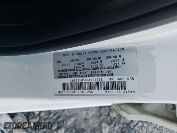 2016 Mazda 6 i Grand Touring with VIN JM1GJ1W58G1401658, listed as a Copart auction lot 51254075 with 121,598 mi miles and Salvage Title. Bid and sale history available at DreamBid. Image 12.