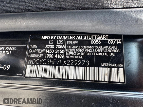 2015 Mercedes-Benz G 550 z VIN WDCYC3HF7FX229273, wystawiony jako Copart lot #61272625 z przebiegiem 72 318 mil mil oraz Czysty tytuł • Clean title. Historia ofert i sprzedaży dostępna na DreamBid. Obrazek 10.