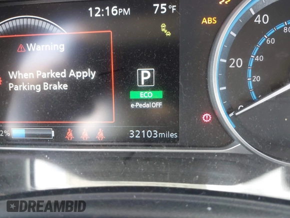 2022 Nissan LEAF SV Plus with VIN 1N4BZ1CV9NC562177, listed as a IAAI auction lot 41625927 with 32,103 mi miles and . Bid and sale history available at DreamBid. Image 15.