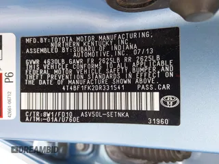 2013 Toyota Camry L with VIN 4T4BF1FK2DR331541, listed as a IAAI auction lot 42119575 with 96,499 mi miles. Bid and sale history available at carsss.com. Image 9.
