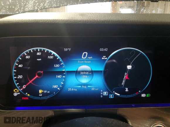 2021 Mercedes-Benz E-Class E 350 with VIN W1KZF8EB6MA968351, listed as a Copart auction lot 47388195 with 36,966 mi miles and Salvage Title. Bid and sale history available at carsss.com. Image 9.