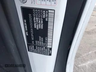 2017 Mercedes-Benz Metris Cargo with VIN WD3PG2EA1H3220209, listed as a IAAI auction lot 41242421 with 320,000 mi miles and . Bid and sale history available at carsss.com. Image 9.
