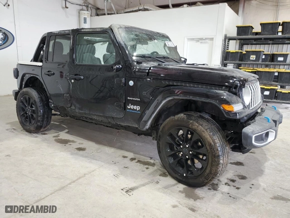 2024 Jeep Wrangler 4xe Sahara with VIN 1C4RJXP60RW257385, listed as a Copart auction lot 47660655 with 20,899 mi miles and Salvage Title. Bid and sale history available at carsss.com. Image 4.