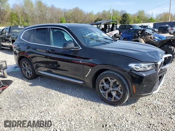 2022 BMW X3 sDrive30i with VIN 5UX43DP0XN9M49063, listed as a Copart auction lot 51497305 with 15,962 mi miles and Salvage Title. Bid and sale history available at DreamBid. Image 4.