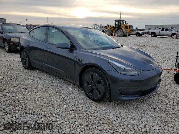 2022 Tesla Model 3 Long Range with VIN 5YJ3E1EB0NF269249, listed as a Copart auction lot 87318524 with 18,406 mi miles and Salvage Title. Bid and sale history available at DreamBid. Image 4.