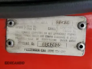 1979 FIAT 124 Spider z VIN 124CS20142625, wystawiony jako Copart lot #63245354 z przebiegiem 41 509 mil mil oraz Tytuł czysty. Historia ofert i sprzedaży dostępna na DreamBid. Obrazek 12.