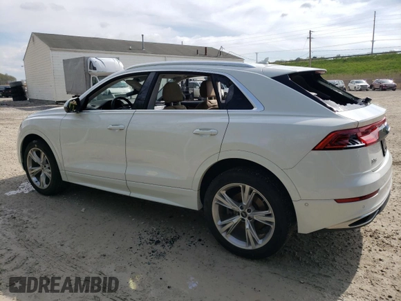 2023 Audi Q8 Premium with VIN WA1AVBF10PD024362, listed as a Copart auction lot 56148275 with 38,853 mi miles and Salvage title. Bid and sale history available at DreamBid. Image 2.