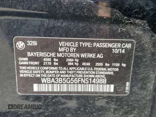 2015 BMW 3 Series 328i xDrive с VIN WBA3B5G56FNS14988, выставлен на аукционе Copart как лот 60500875 с пробегом 136 334 миль миль и Списание • Salvage title. История ставок и продаж доступна на DreamBid. Изображение 12.