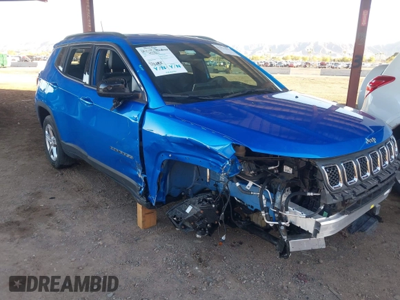 2023 Jeep Compass Latitude with VIN 3C4NJDBNXPT554436, listed as a IAAI auction lot 41822817 with 22,073 mi miles and . Bid and sale history available at DreamBid. Image 1.