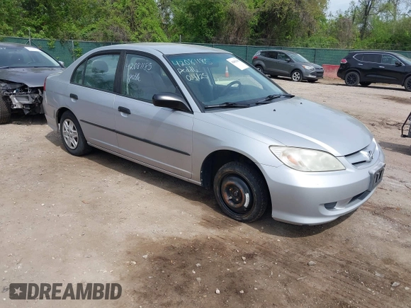 2005 Honda Civic VP with VIN 1HGES16395L004272, listed as a IAAI auction lot 42081185 with 190,587 mi miles and . Bid and sale history available at DreamBid. Image 1.
