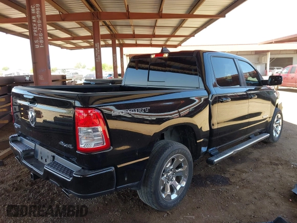 2022 Ram 1500 Big Horn with VIN 1C6SRFFT1NN459168, listed as a IAAI auction lot 42463815 with 28,421 mi miles and . Bid and sale history available at DreamBid. Image 4.