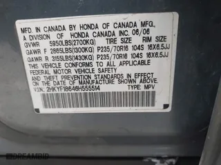 2006 Honda Pilot EX-L with RES with VIN 2HKYF18646H555514, listed as a IAAI auction lot 41703223 with 292,487 mi miles. Bid and sale history available at carsss.com. Image 9.