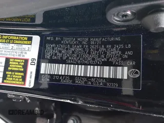 2021 Lexus ES with VIN 58AGZ1B17MU103743, listed as a IAAI auction lot 41163795 with 28,825 mi miles. Bid and sale history available at carsss.com. Image 9.