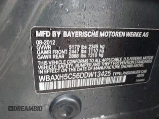 2013 BMW 5 Series 528i xDrive z VIN WBAXH5C56DDW13425, wystawiony jako IAAI lot #41927530 z przebiegiem 120 847 mil mil oraz . Historia ofert i sprzedaży dostępna na DreamBid. Obrazek 9.